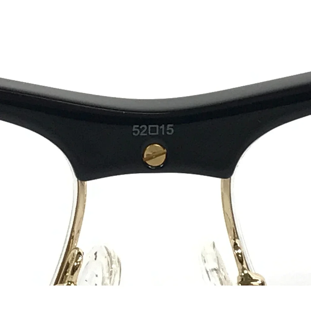 Bottega Veneta Eyeglasses Frames BV1100O 001 Black Shiny Gold Cat Eye 52-15-140